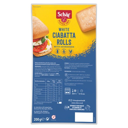 Schar Gluten-Free White Ciabatta Rolls thumbnail 2