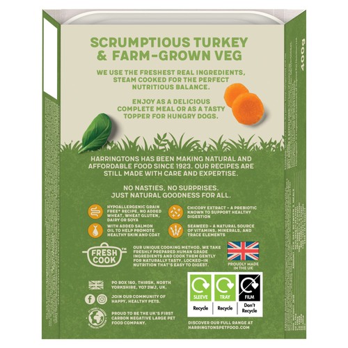 Harringtons Turkey with Potato & Vegetables Wet Dog Food Tray  thumbnail 2