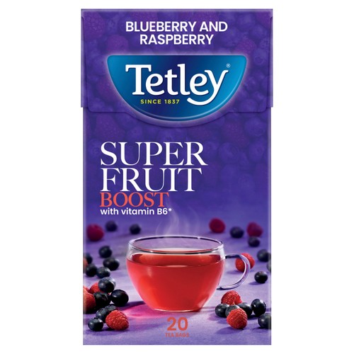 Tetley Super Fruit Vitamin B Blueberry and Raspeberry Tea 20's
