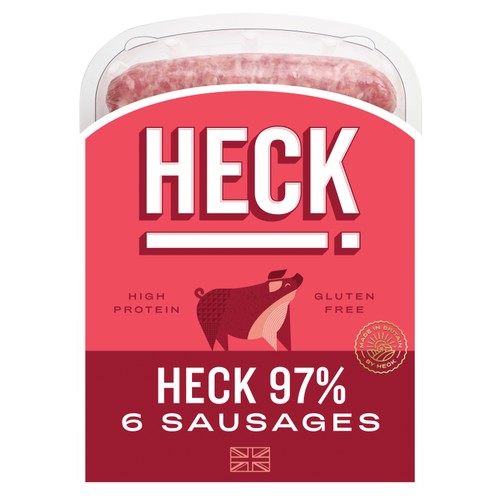 HECK 97% Pork Gluten Free Sausages 6 pack 400g