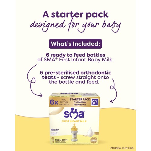 SMA First Infant Milk from Birth 6 x 70ml (420ml) thumbnail 3