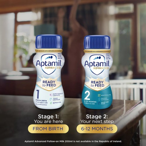 Aptamil Advanced 1 First Baby Milk Formula Liquid Ready to Feed from Birth thumbnail 2