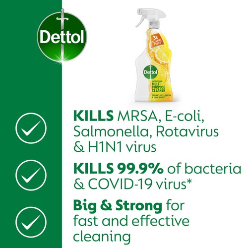 Dettol Antibacterial Disinfectant Multi Surface Spray Lemon & Lime thumbnail 4