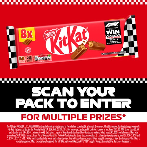 KitKat 4 Finger Milk Chocolate Bar Multipack 8x41.5g thumbnail 3