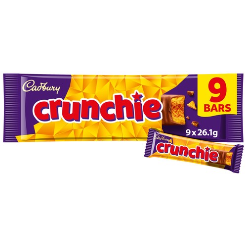 Cadbury Crunchie Chocolate Bar 9 Pack Multipack