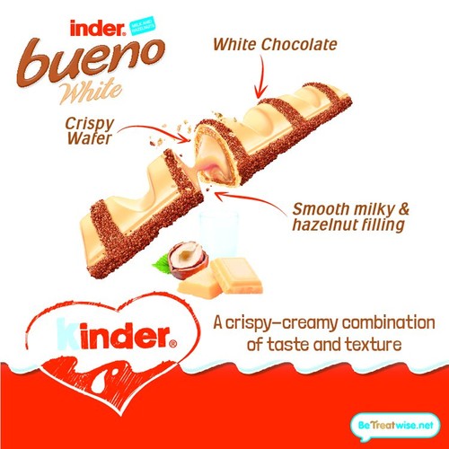 Kinder Bueno White Chocolate & Hazelnut Twin Finger Bar thumbnail 4