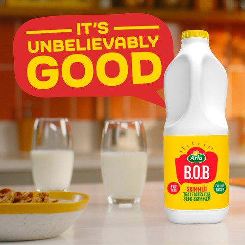 Arla BOB Skimmed Milk Tastes like Semi Skimmed 2L thumbnail 3