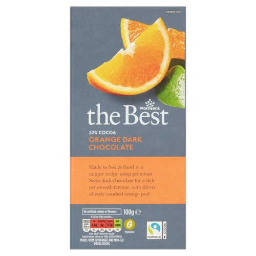 Morrisons The Best 52% Cocoa Orange Dark Chocolate 100g