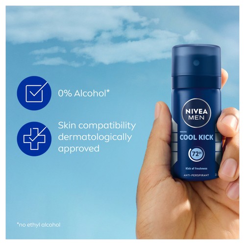 NIVEA MEN Cool Kick 72h Anti-Perspirant Deodorant Spray thumbnail 2
