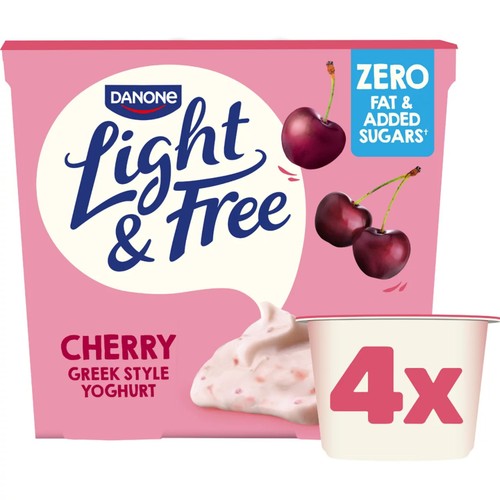 Light & Free Cherry Greek Style Yogurt 4 x 115g (460g)