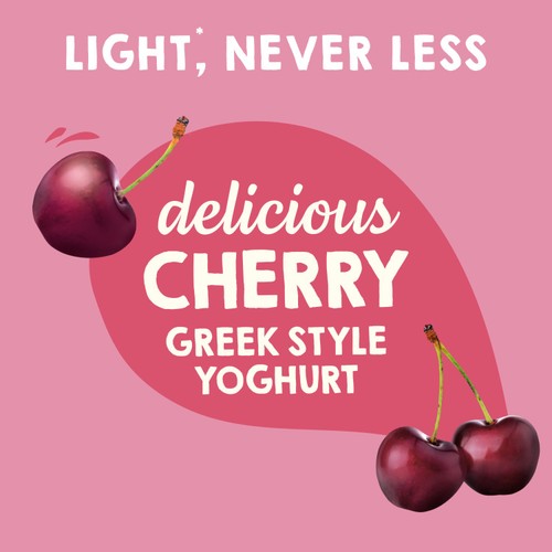 Light & Free Cherry Greek Style Yogurt 4 x 115g (460g) thumbnail 3