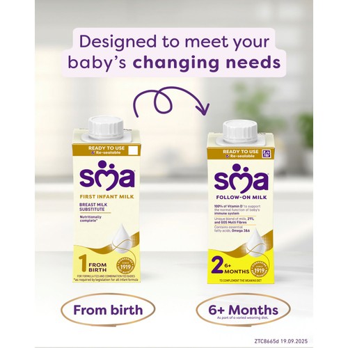 SMA First Infant Baby Milk From Birth Ready-To-Use Formula 200ml thumbnail 5