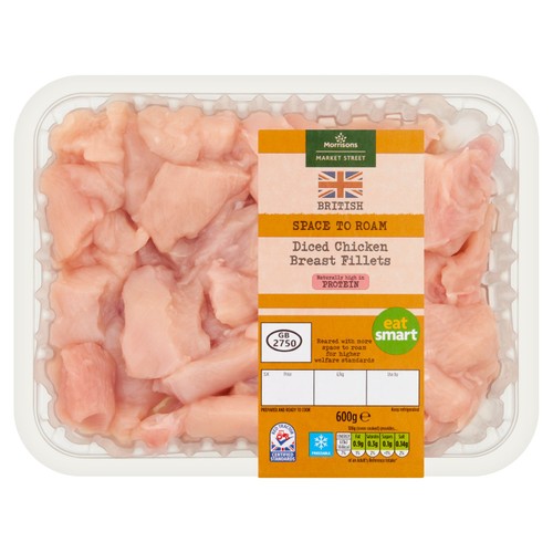 Morrisons British Diced Chicken Breast Fillets 600g
