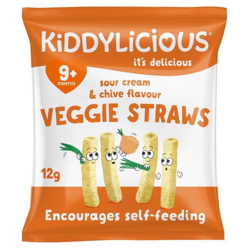 Kiddylicious Sour Cream & Chive Flavoured Veggie Straws Baby Snacks