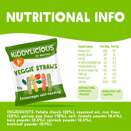 Kiddylicious Veggie Straws Baby Snacks thumbnail 2
