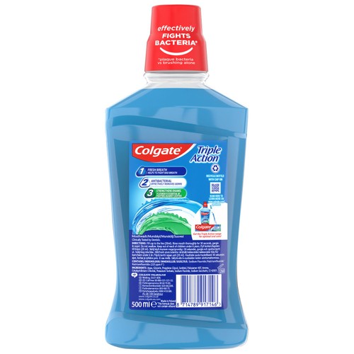 Colgate Triple Action Mouthwash Alcohol Free 500ml thumbnail 2