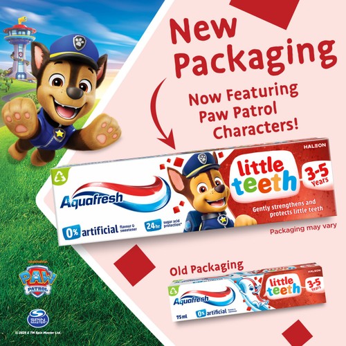 Aquafresh Kids Little Teeth Toothpaste 3-5 Years, 75ml thumbnail 2