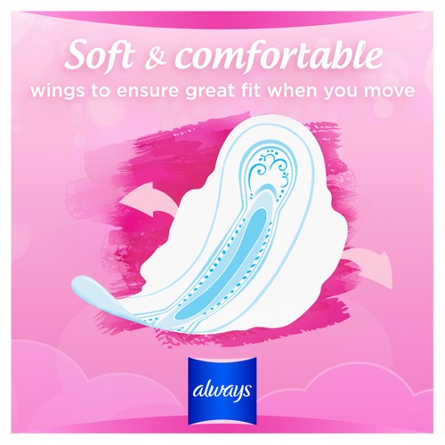 Always Sensitive Long Ultra (Size 2) Sanitary Towels Wings 12 pads thumbnail 2