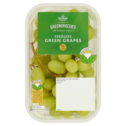 Morrisons Seedless Green Grapes Punnet 400g