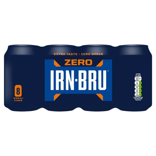 IRN-BRU ZERO Sugar Soft Drink Can Multipack 8x330ml