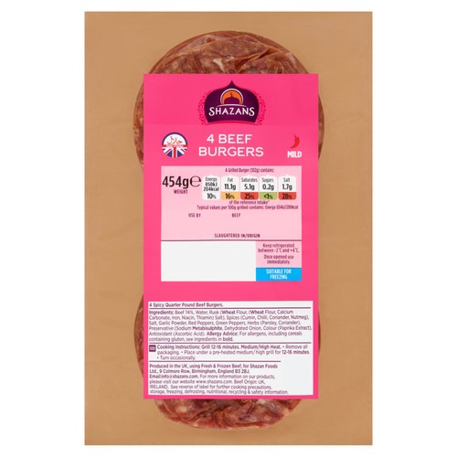 Shazans Beef Burgers 