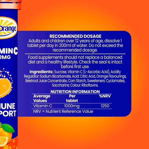 Haliborange Vit C Effervescent 1000mg 20's Orange thumbnail 3