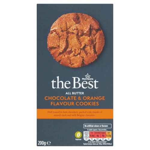 Morrisons The Best All Butter Chocolate & Orange Flavour Cookies   200g