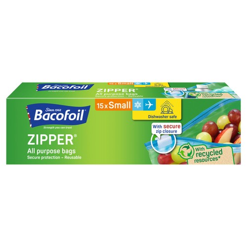 Bacofoil All Purpose Small Zipper Bags 15 Pack