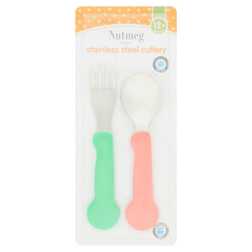 Nutmeg Stainless Steel Cutlery Set 12M+