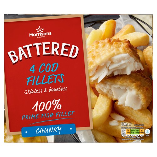 Morrisons 4 Battered Chunky Cod Fillet
