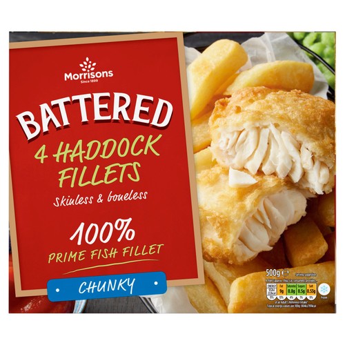 Morrisons 4 Battered Chunky Haddock Fillets