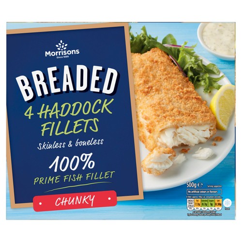 Morrisons 4 Chunky Breaded Haddock Fillets
