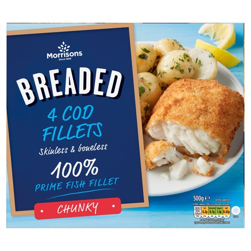 Morrisons 4 Chunky Breaded Cod Fillets