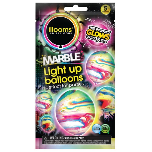 Illooms Marble Light Up Balloons 5 Pack