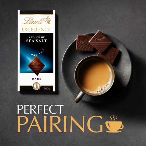 Lindt Excellence Dark Sea Salt Chocolate Bar 100g thumbnail 2