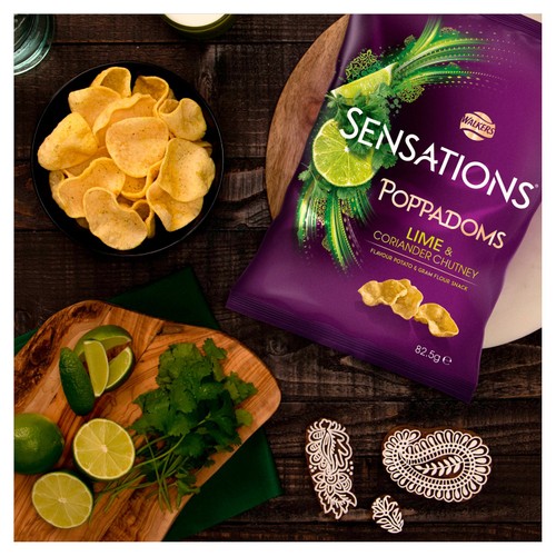 Walkers Sensations Lime & Coriander Chutney Sharing Poppadoms 82.5g thumbnail 4