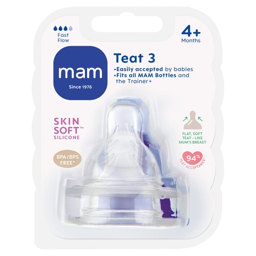 MAM Teat Size 3 Fast Flow 2pk