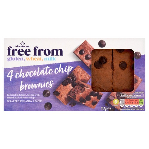 Morrisons 4 Free From Choc Chip Brownie