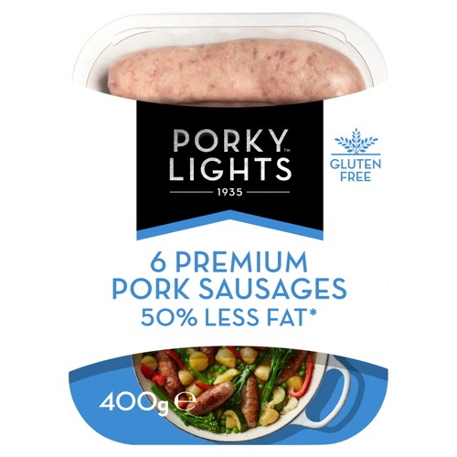 Porky Lights Low Fat Sausages 6 Pack 400g