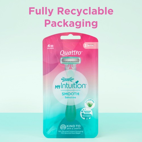Wilkinson Sword Quattro for Women Sensitive Disposable Razors x3 thumbnail 4