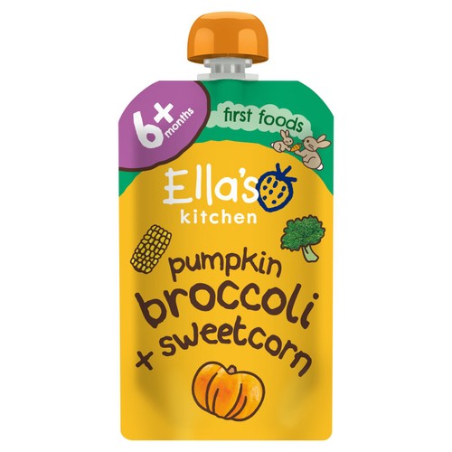 Ella's Kitchen Pumpkin, Broccoli and Sweetcorn Baby Food Pouch 4+ Months