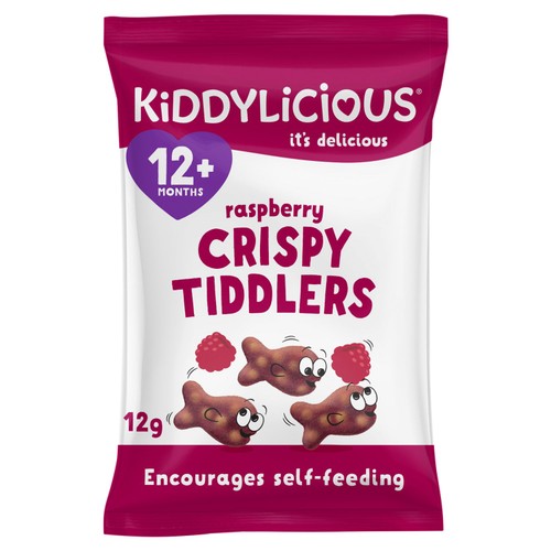 Kiddylicious Raspberry Crispy Tiddlers Baby Snacks 