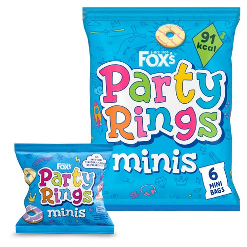 Fox's Biscuits Party Rings Minis 6 Snack Bags