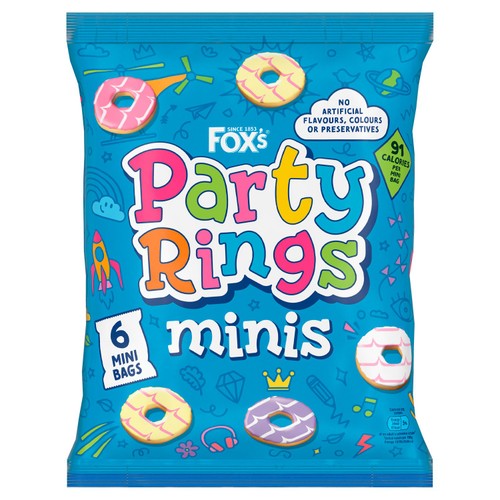 Fox's Biscuits Party Rings Minis 6 Snack Bags thumbnail 2