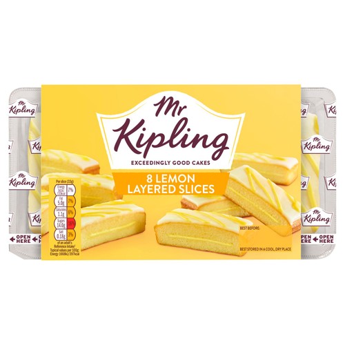 Mr Kipling Lemon Slices Cakes Multipack Snack 8pk thumbnail 2