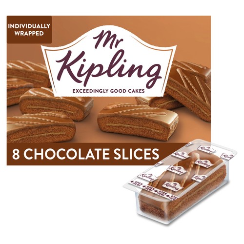 Mr Kipling Chocolate Slices Cakes Multipack Snack 8pk