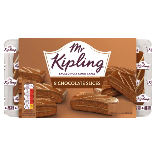 Mr Kipling Chocolate Slices Cakes Multipack Snack 8pk thumbnail 2