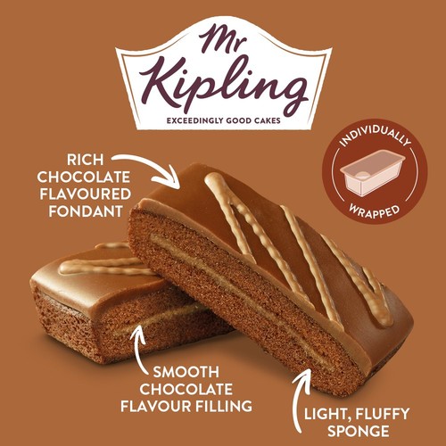 Mr Kipling Chocolate Slices Cakes Multipack Snack 8pk thumbnail 3