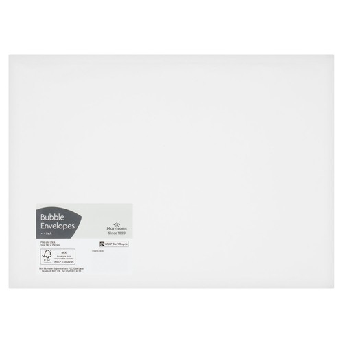Morrisons Bubble Envelopes 4Pk