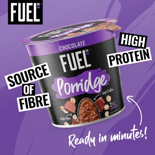 FUEL10K High Protein Chocolate Porridge Oat Cereal Pot 70g thumbnail 4